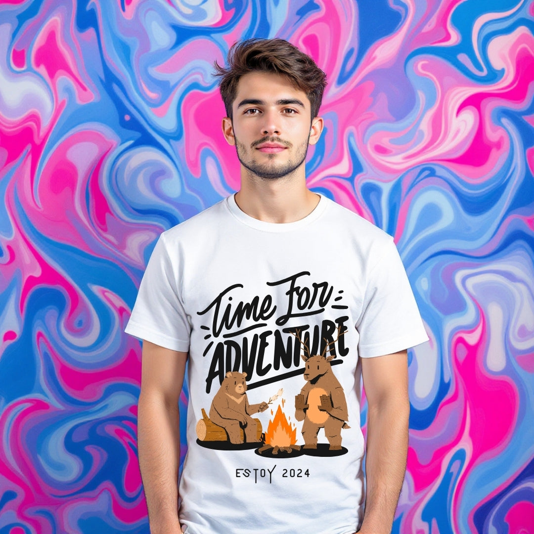 Time for Adventure Camping Bear T-Shirt