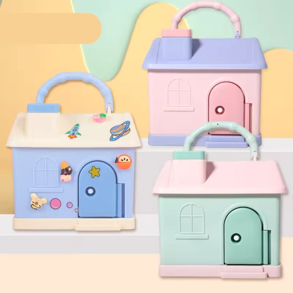 Adorable House-Shaped Storage Box – Portable Organizer for Kids