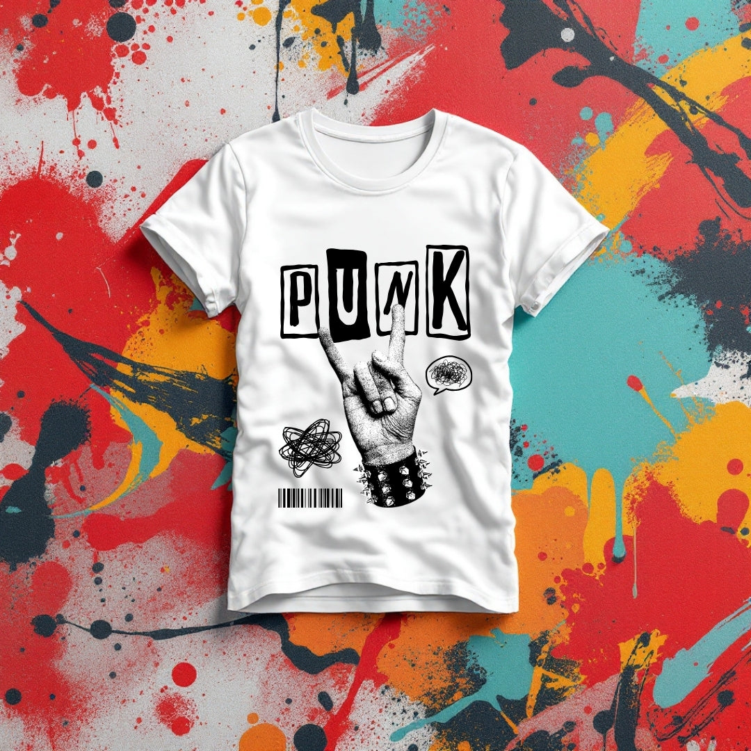 Punk Rock Hand Sign Graphic T-Shirt