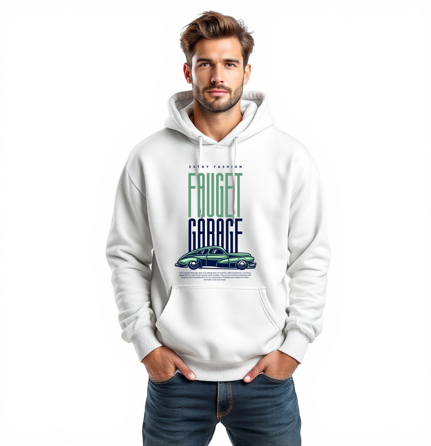 Faucet Garage Hoodie – Vintage Car Graphic Streetwear Sweatshirt