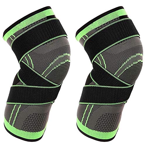 2 Piece Set of Knee Support Protector, Compression Elastic Support Belt, Sports Knee Pads, for Running, Basketball and Volleyball