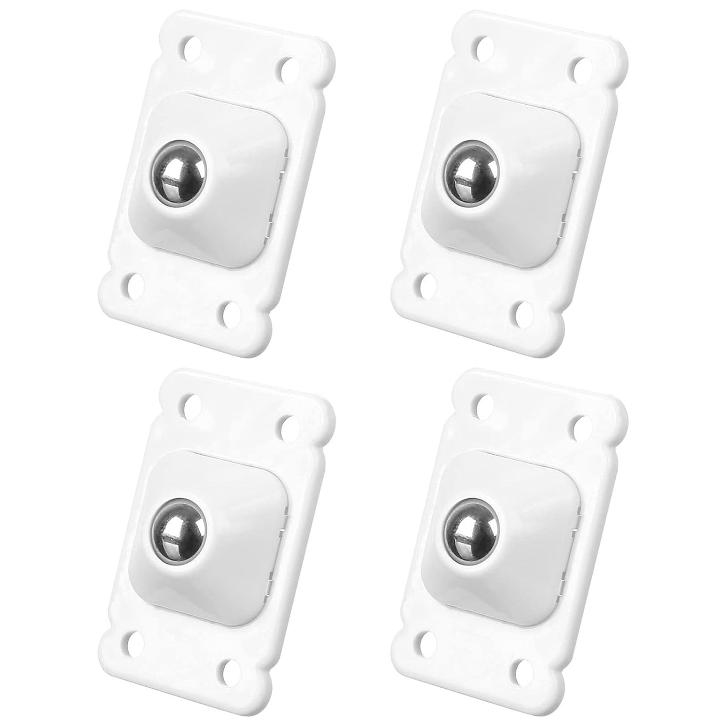 4pcs Self Adhesive Caster Wheels 360-Degree Stainless Steel Pulley Wheels For Furniture Storage Box Trash Can