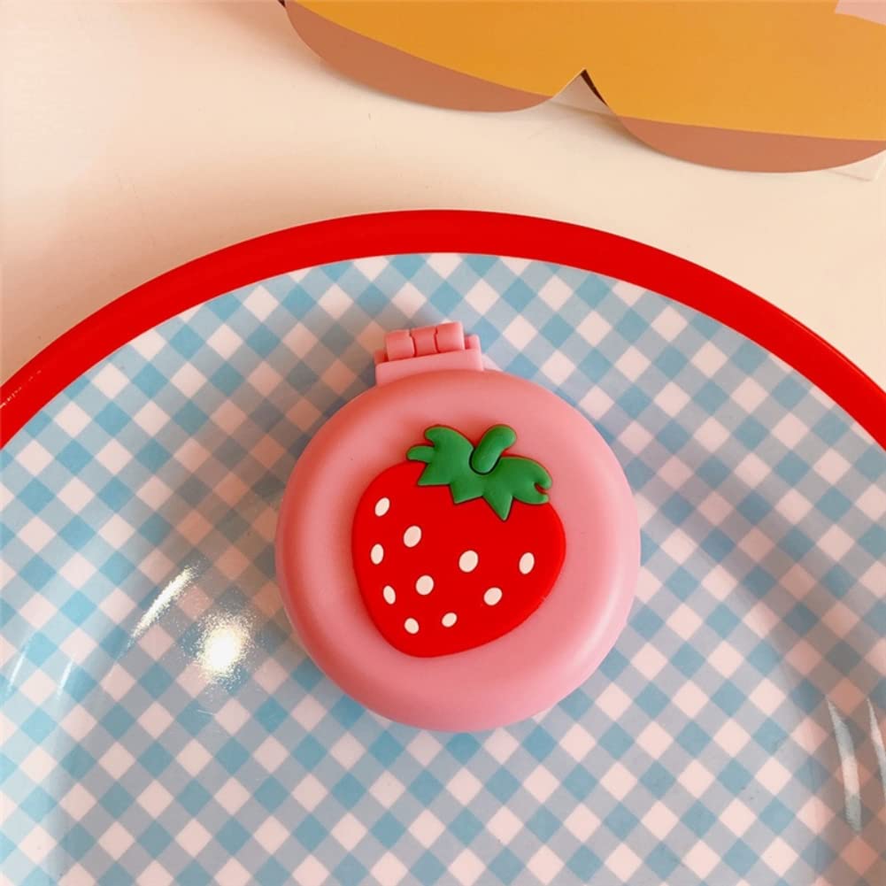 2pcs Travel Hair Brush Pocket Comb with Mini Mirror Portable Compact Folding Hair Brushes Round Mini Compact Massage Comb for Girls and Women Pink Rabbits