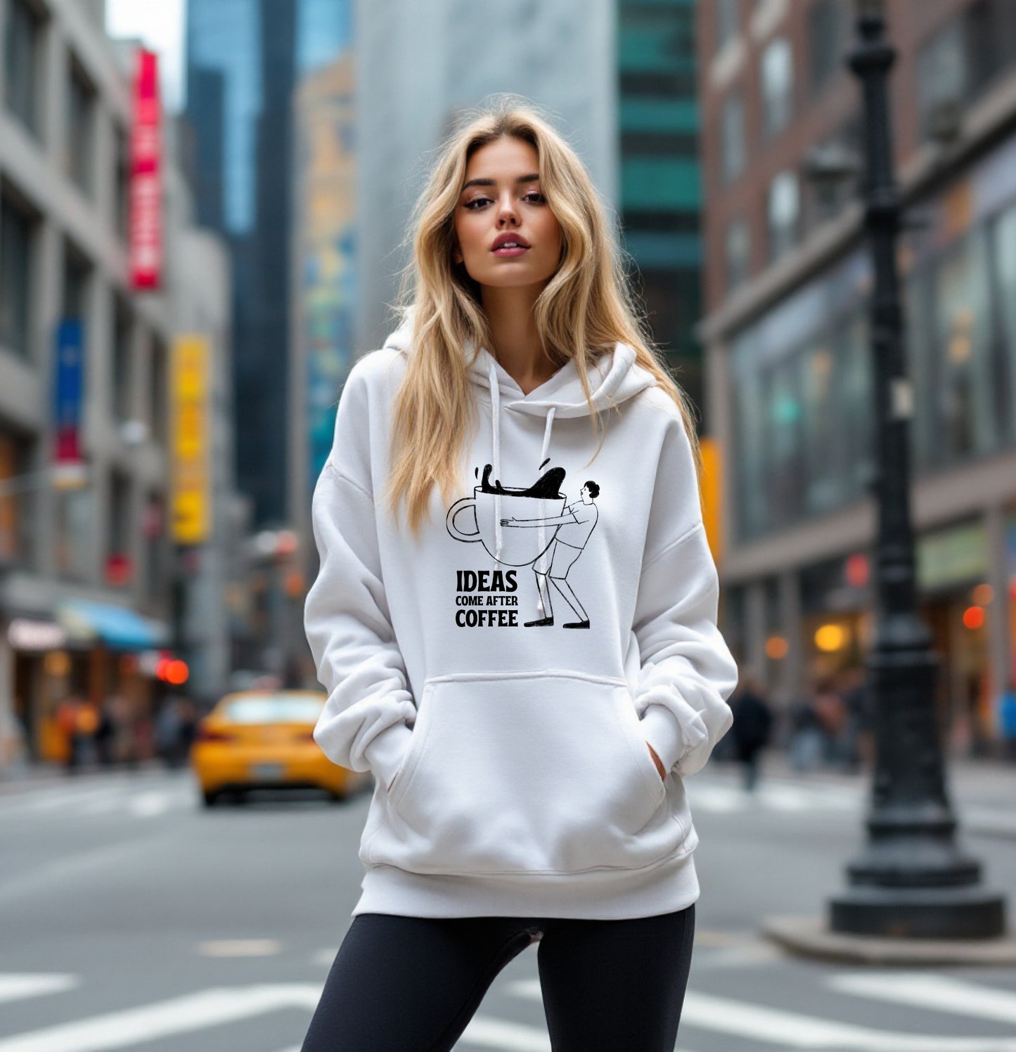 "IDEAS COME AFTER COFFEE" Graphic Unisex Hoodie