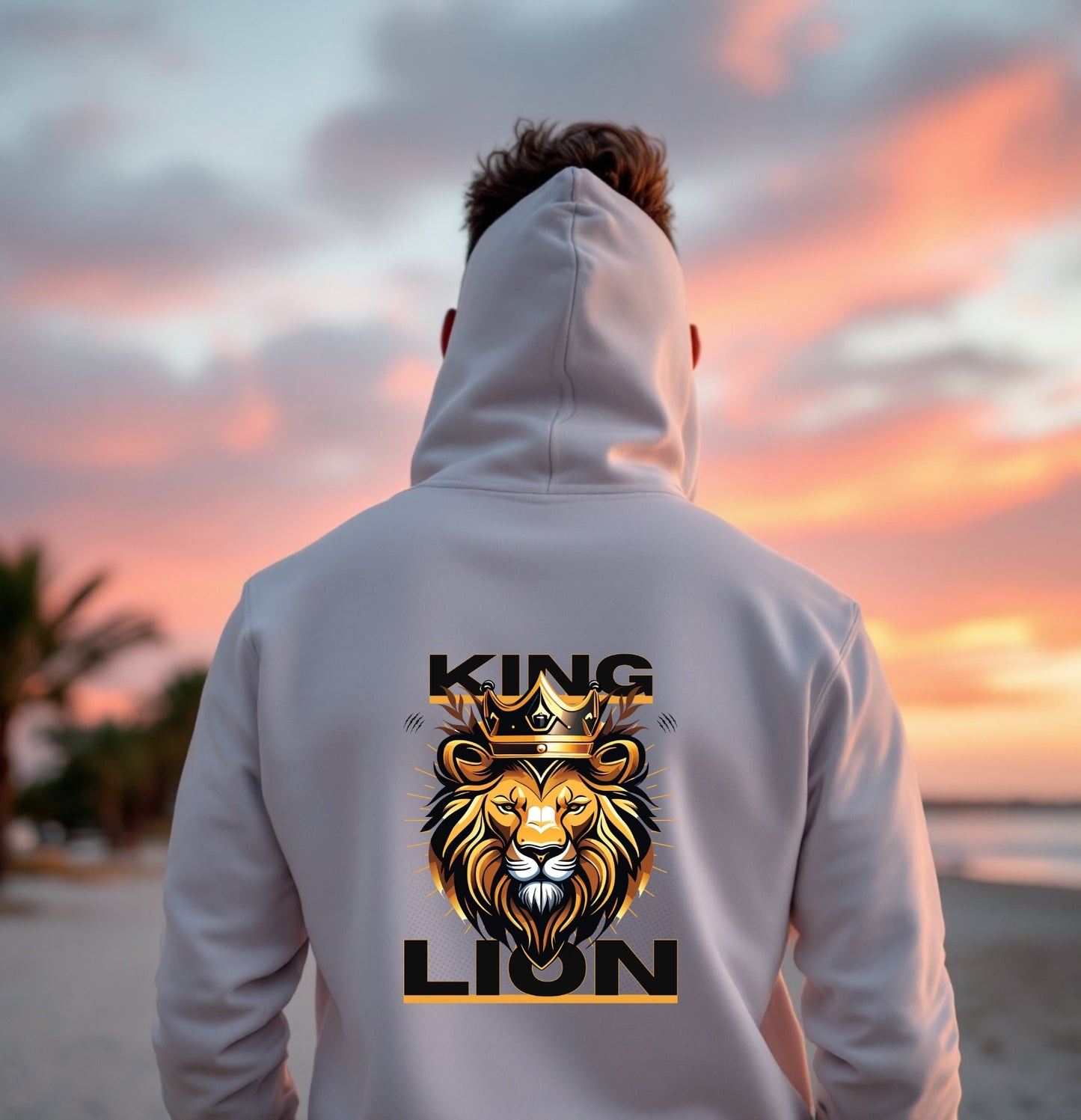 King Lion Crown Hoodie – Bold Royal Power Graphic