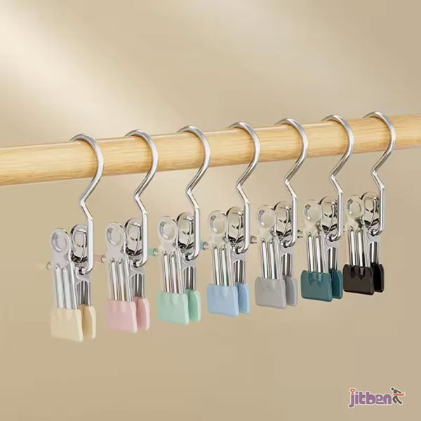Stainless Steel Hanging Clips – Strong Grip Clothespins for Drying & Organizing - Set of 5pcs