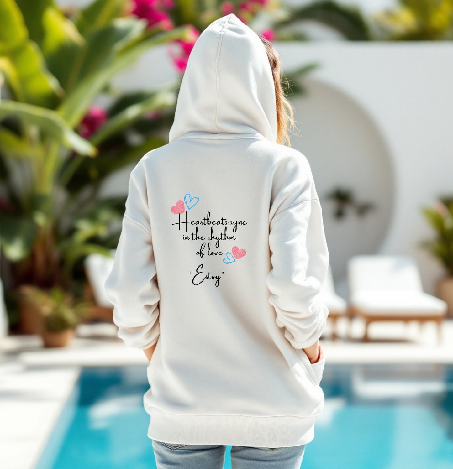 Heartbeat Rhythm of Love Hoodie – Romantic Quote Sweatshirt with Cute Hearts