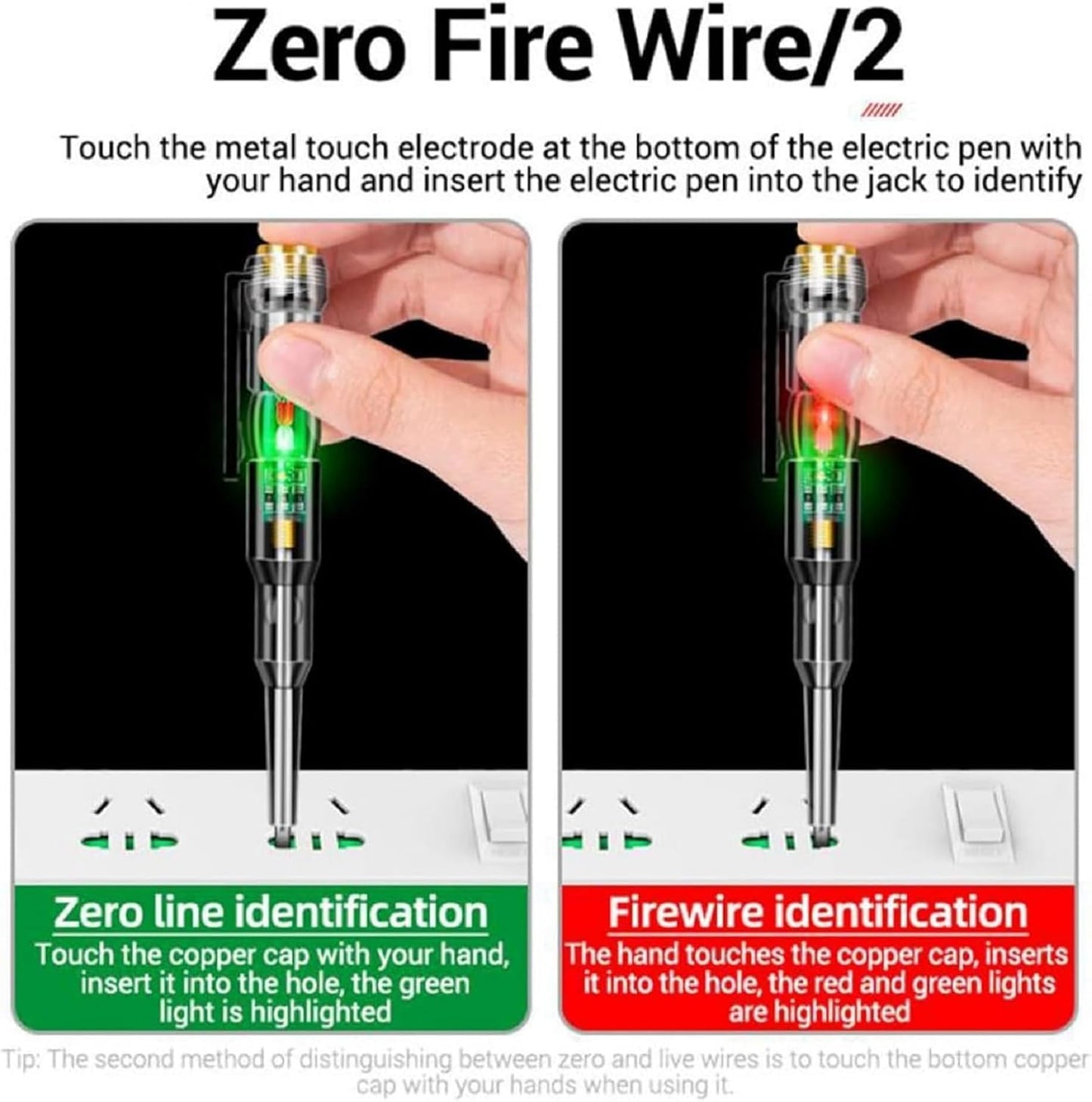 LED Voltage Tester Pen – Electric Test Screwdriver with Red & Green High-Brightness Indicator Lights
