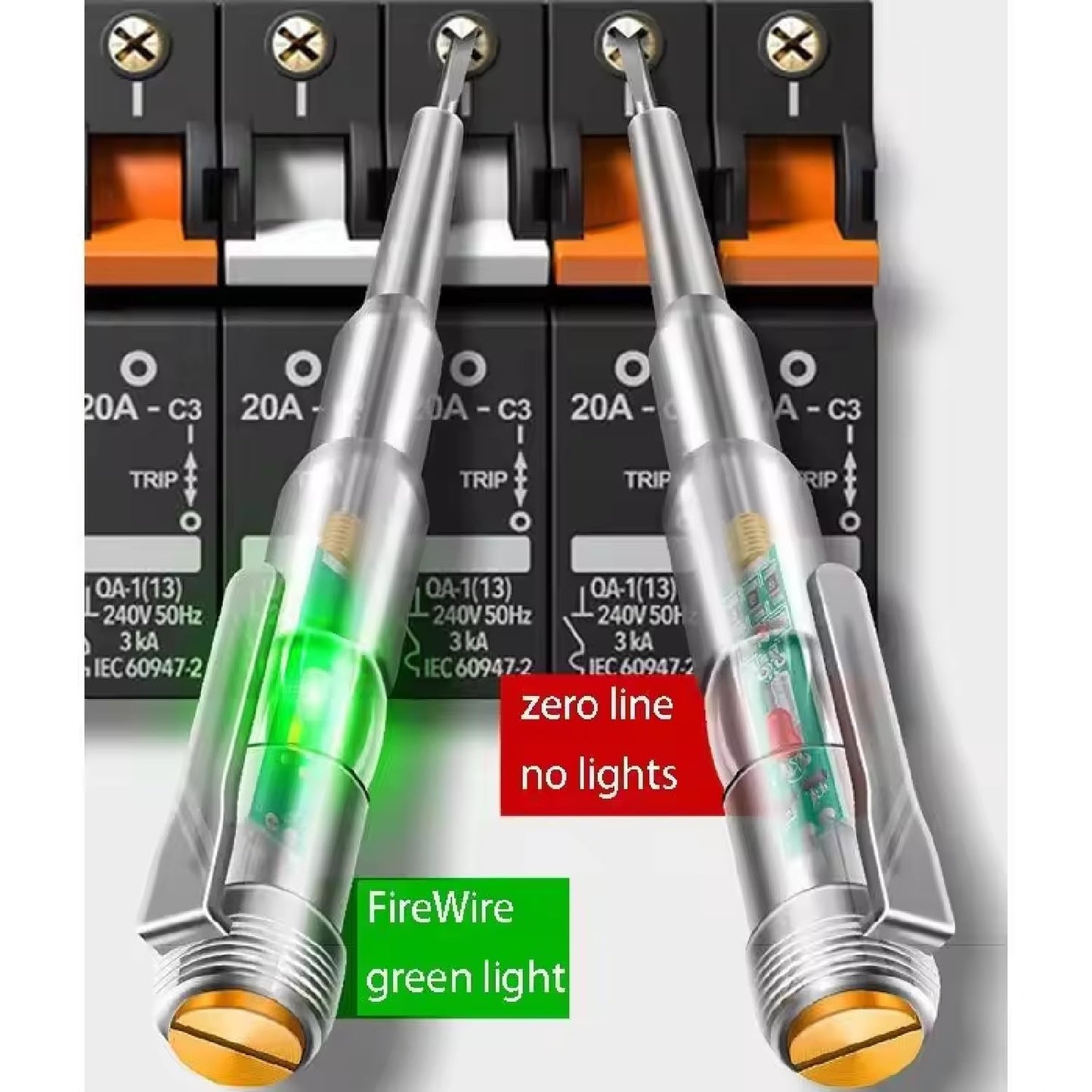 LED Voltage Tester Pen – Electric Test Screwdriver with Red & Green High-Brightness Indicator Lights