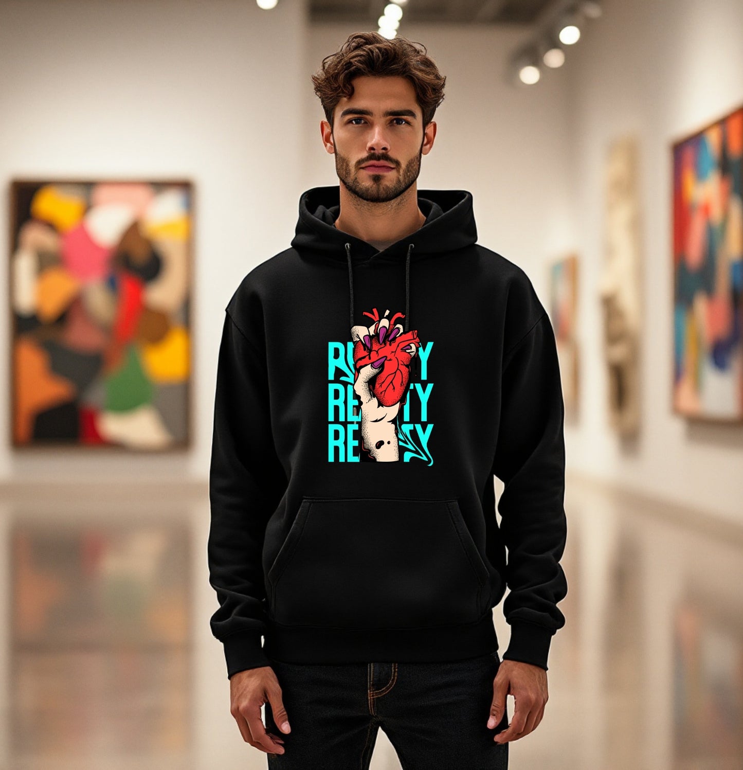 "Ready" Anatomical Heart Graphic Hoodie