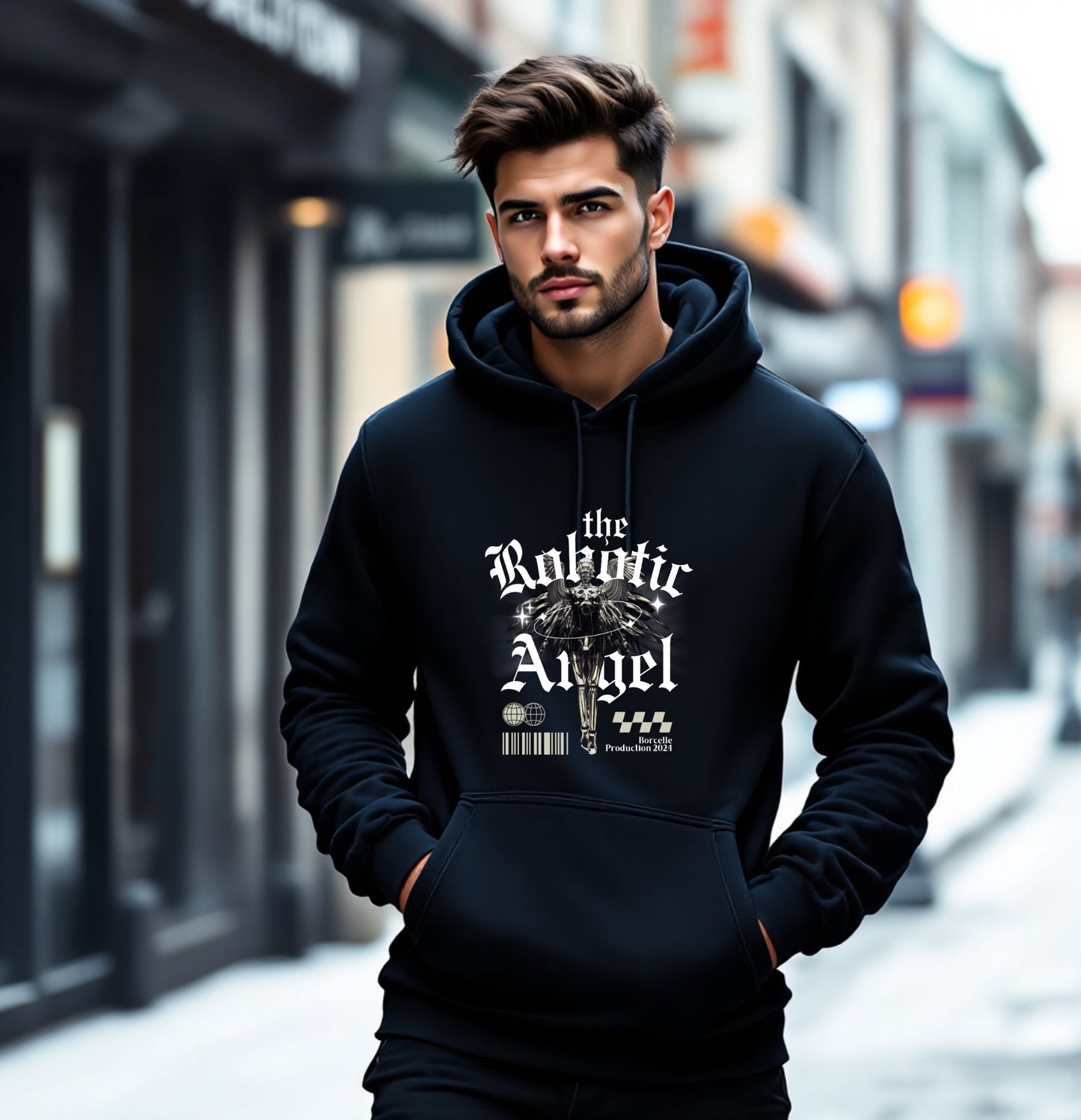The Robotic Angel Hoodie – Futuristic Gothic Streetwear