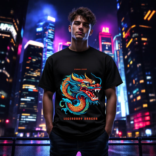 Legendary Dragon T-Shirt – Fierce Asian Dragon Graphic Tee