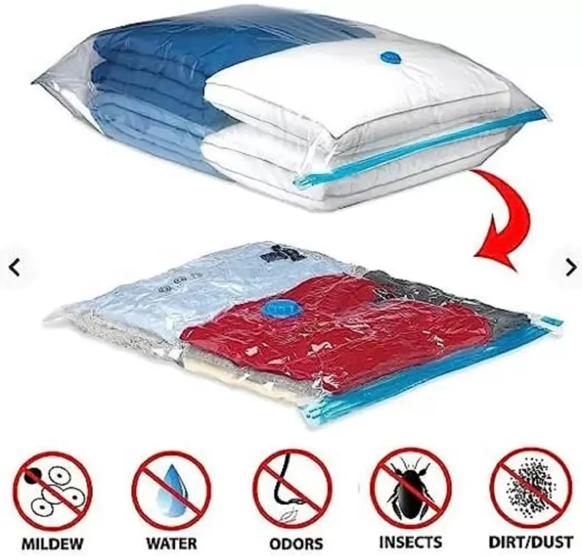 Vacuum Storage Bags with Hand Pump – Space-Saving Compression Bags (5 Pack)