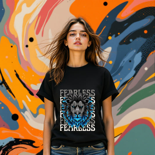 Fearless Lion Graphic T-Shirt – Bold & Motivational Tee