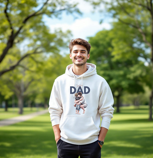Super Dad Father and Child Hug Hoodie