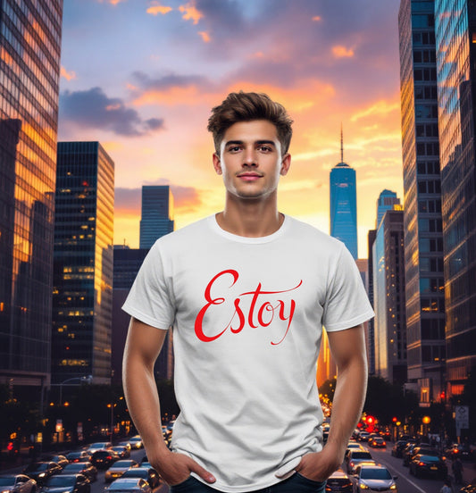 Minimalist “Estoy” Statement T-Shirt – Bold Spanish Typography