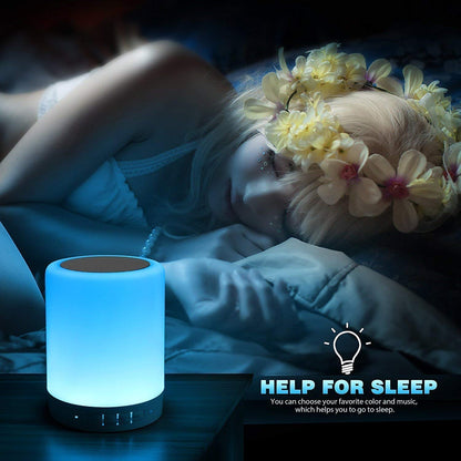 Touch Sensor LED Night Light with Bluetooth Speaker – Color Changing