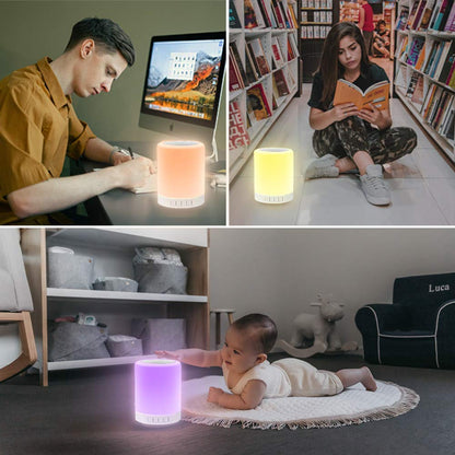 Touch Sensor LED Night Light with Bluetooth Speaker – Color Changing