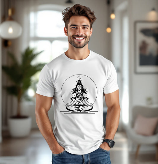 Minimalist Shiva Meditation T-Shirt – Spiritual Yoga Graphic Tee