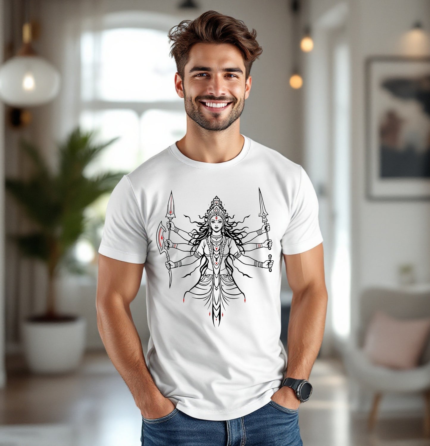 Electric Energy Bolt Graphic T-Shirt – Red Lightning Power Tee
