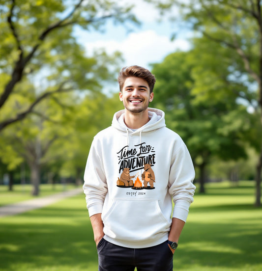 Time for Adventure Bear Campfire Hoodie