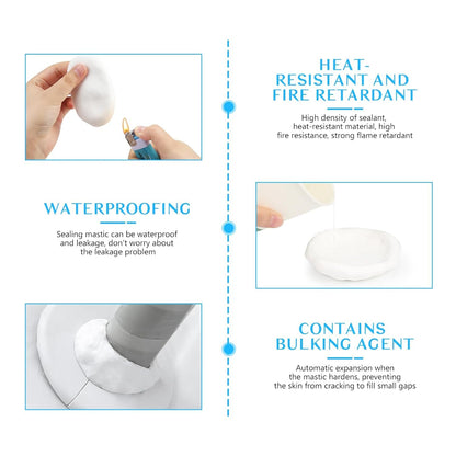 Estoy Sealing Glue Mud Clay Sealant White Sewer Mending Waterproof Fill Holes, Cracks, Gaps & Voids Around Windows, Doors, Pipes Hole Filler for Plugging Holes, Wall Hole, Air Conditioning Pipe Holes
