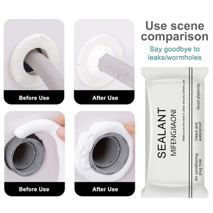 Estoy Sealing Glue Mud Clay Sealant White Sewer Mending Waterproof Fill Holes, Cracks, Gaps & Voids Around Windows, Doors, Pipes Hole Filler for Plugging Holes, Wall Hole, Air Conditioning Pipe Holes