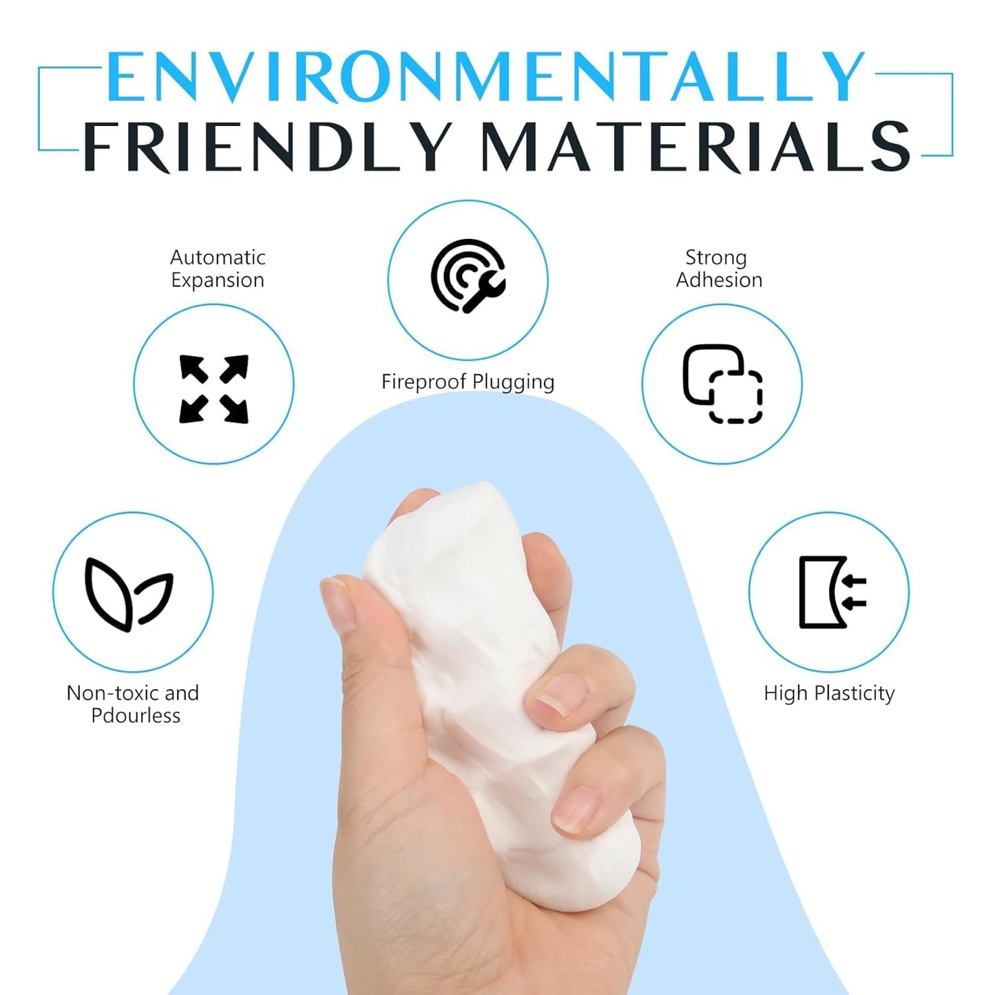 Estoy Sealing Glue Mud Clay Sealant White Sewer Mending Waterproof Fill Holes, Cracks, Gaps & Voids Around Windows, Doors, Pipes Hole Filler for Plugging Holes, Wall Hole, Air Conditioning Pipe Holes
