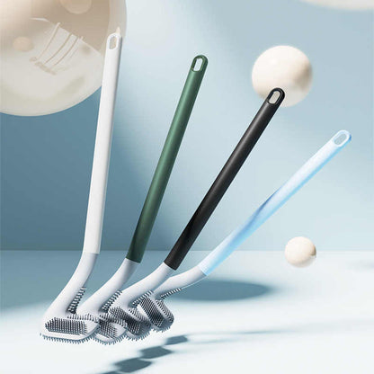 Long-Handle Silicone Toilet Brush – Flexible Deep Cleaning