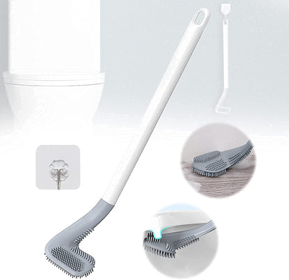 Long-Handle Silicone Toilet Brush – Flexible Deep Cleaning