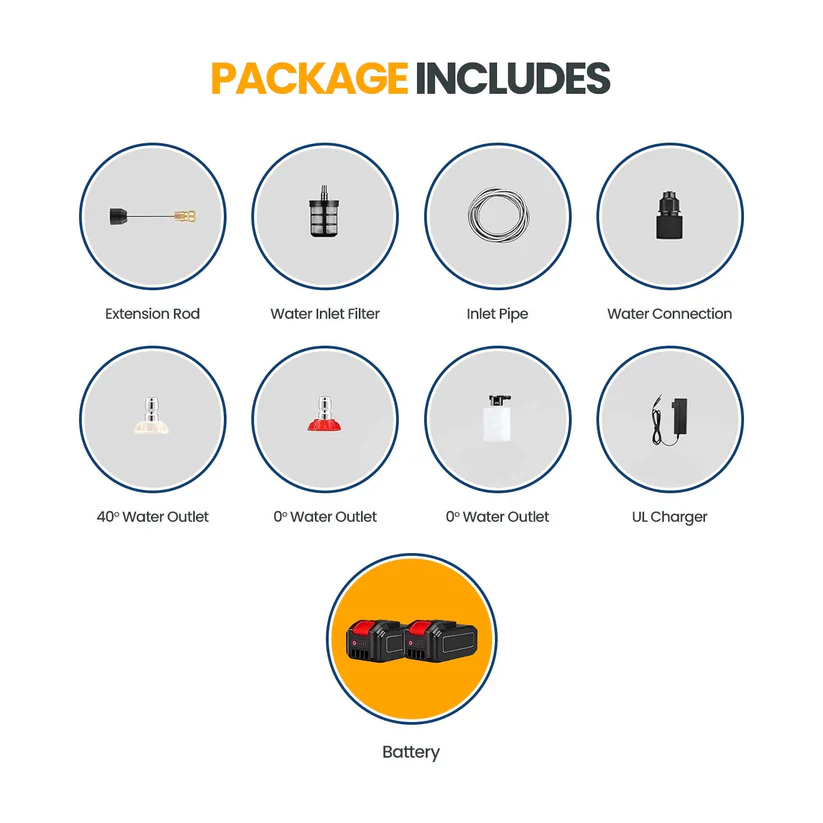 Cordless High-Pressure Washer – Portable Power Cleaning with Double Battery