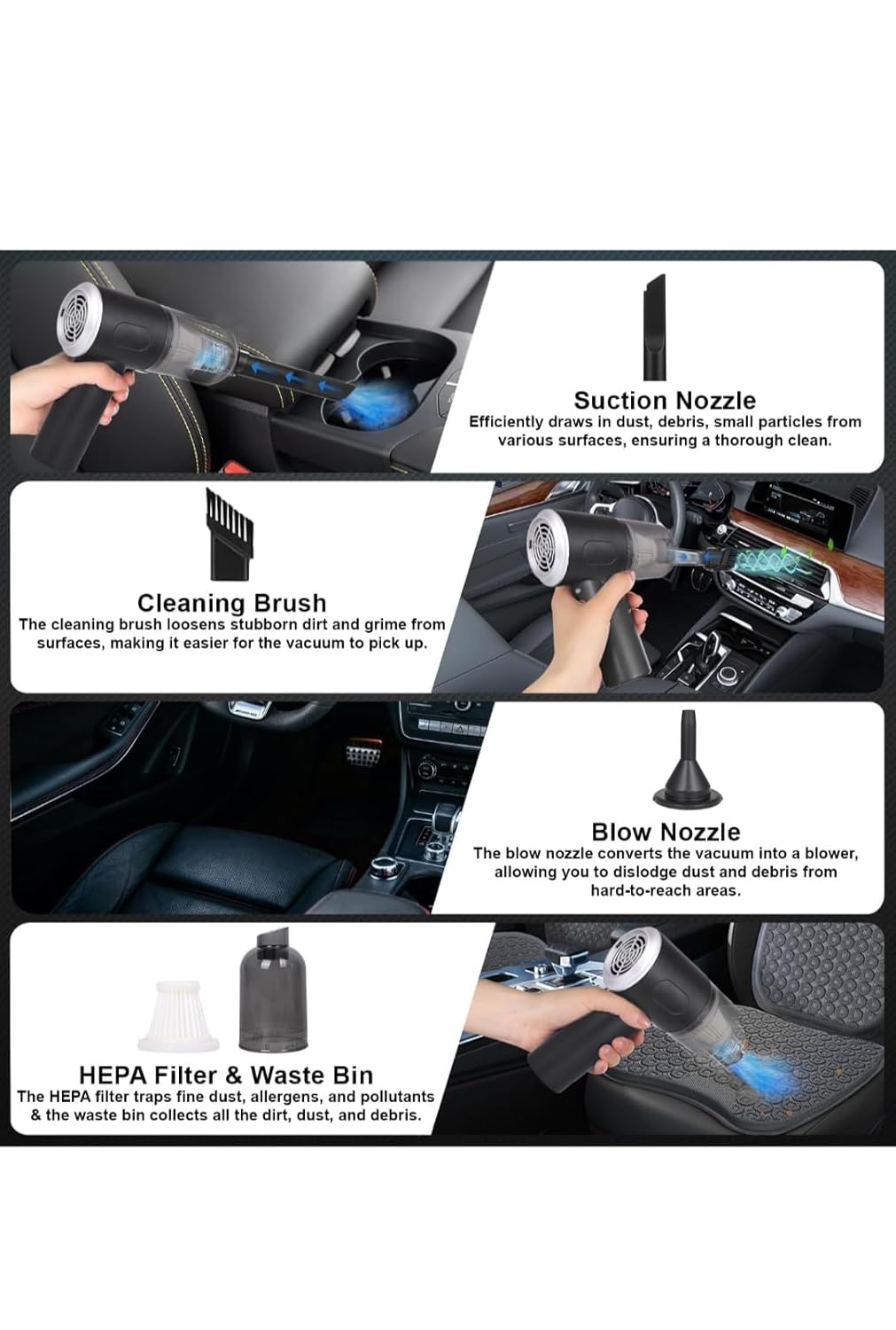 Portable Cordless Vacuum Cleaner – High-Power Mini Handheld Cleaner