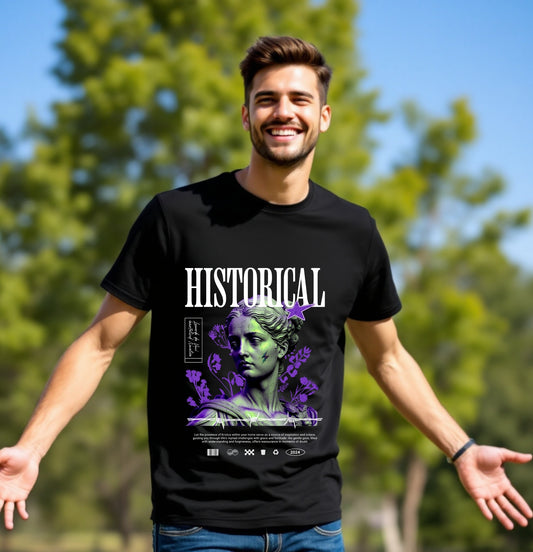 Fighter Flame Statue Graphic T-Shirt – Resilience & Victory Edition
