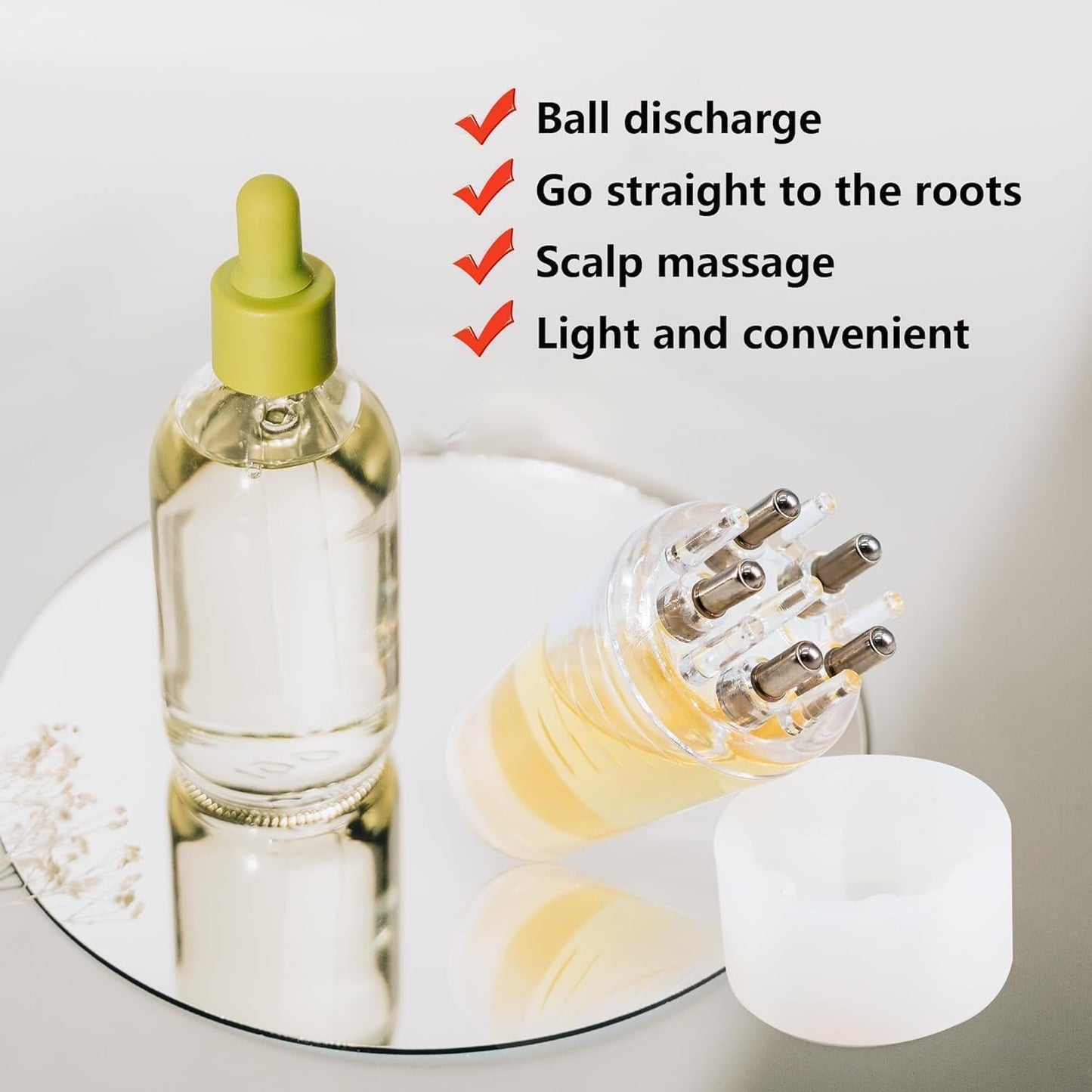 Estoy Hair Oil Applicator Comb, Smooth Root Comb Applicator Bottle For Scalp Oil, Anti Hair Loss Lotion Dispenser, Anti-Leak, 6Ml Scale Control, Salon Care, Oily/Greasy Hair (10ML)