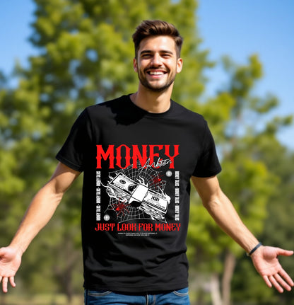 Money in Motion Graphic T-Shirt – Ambition & Power Statement Tee