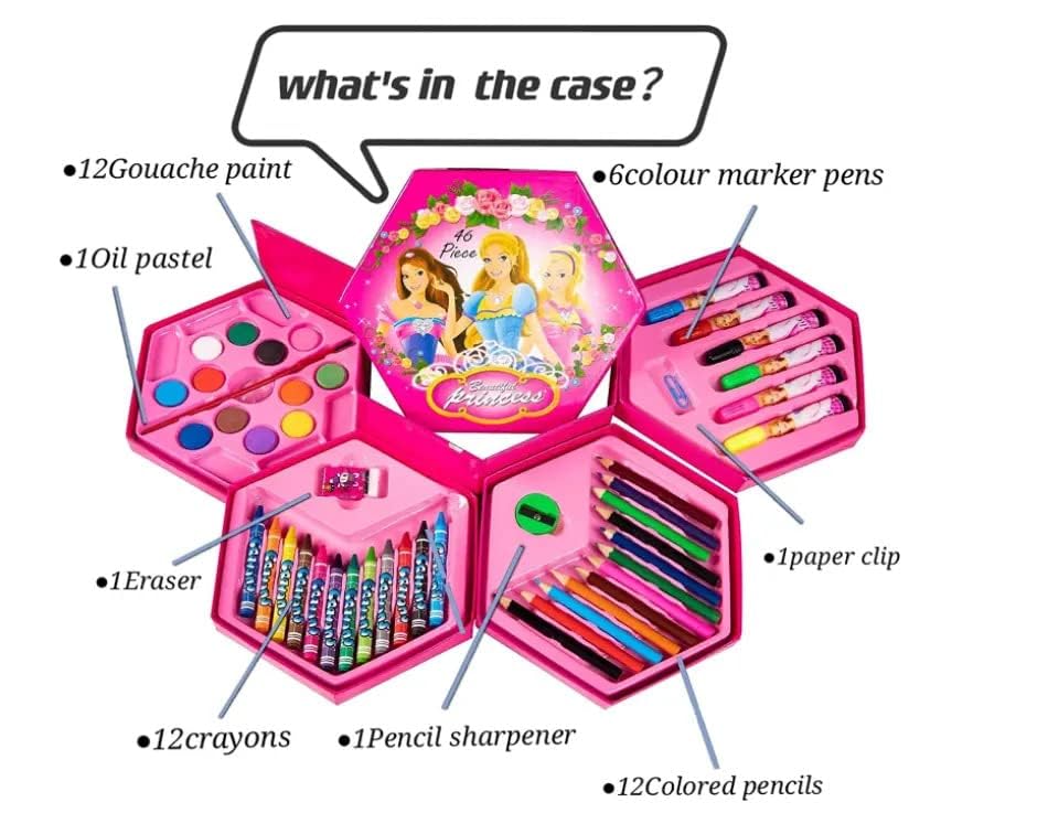 46-Piece Kids Art Set – Colorful Drawing & Painting Kit