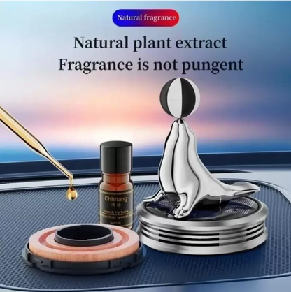 Solar-Powered Rotating Seal Ornament – Unique Desk Decoration