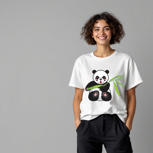 Cute Panda Eating Bamboo T-Shirt