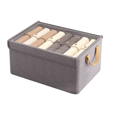 Foldable Fabric Storage Bins with Handles & Transparent Lid - 26 LITRE