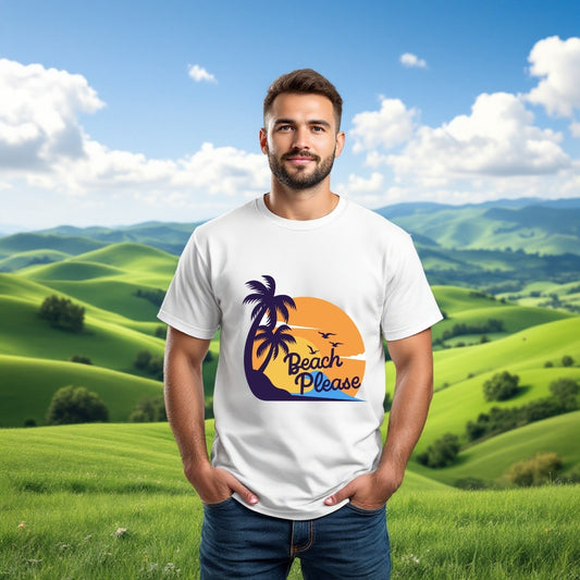 "Beach Please" Fun Summer Vibes T-Shirt