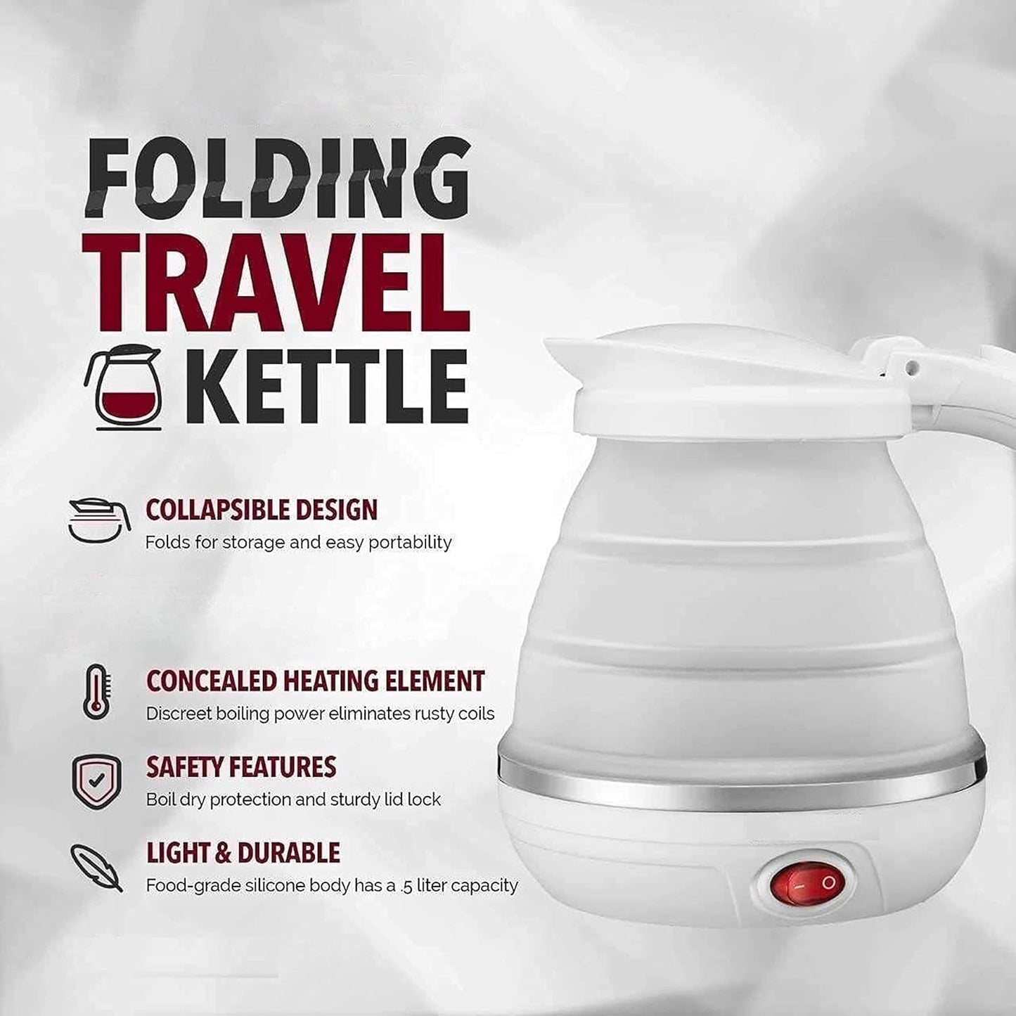 Portable Foldable Electric Kettle – Compact & Travel-Friendly