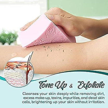 2pcs Dead Skin Remover Sponge - Cute Embossed Pink Soap – Gentle & Moisturizing