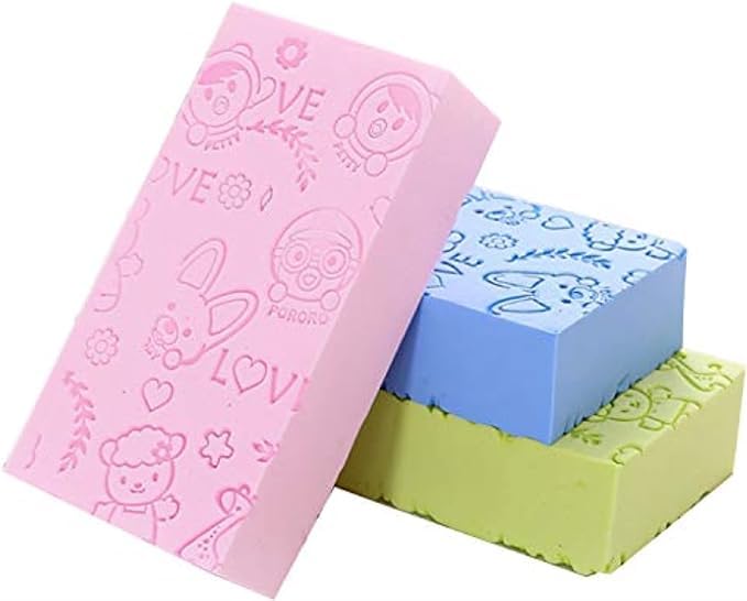 2pcs Dead Skin Remover Sponge - Cute Embossed Pink Soap – Gentle & Moisturizing