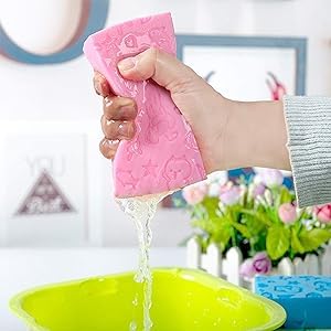 2pcs Dead Skin Remover Sponge - Cute Embossed Pink Soap – Gentle & Moisturizing