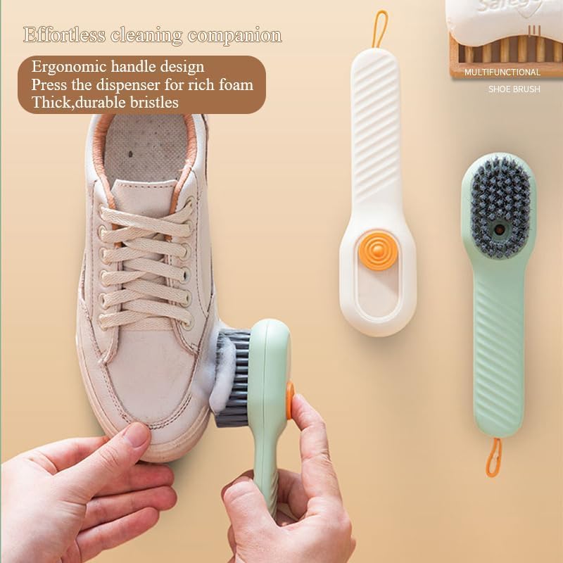 Estoy Shoe Brush Shoes Scrubbing Cleaning Brush Cleaning Boot Brush with Liquid Box Clothing Brush Cleaning Tool Multifunctional Cleaning Laundry Brush 1PCS