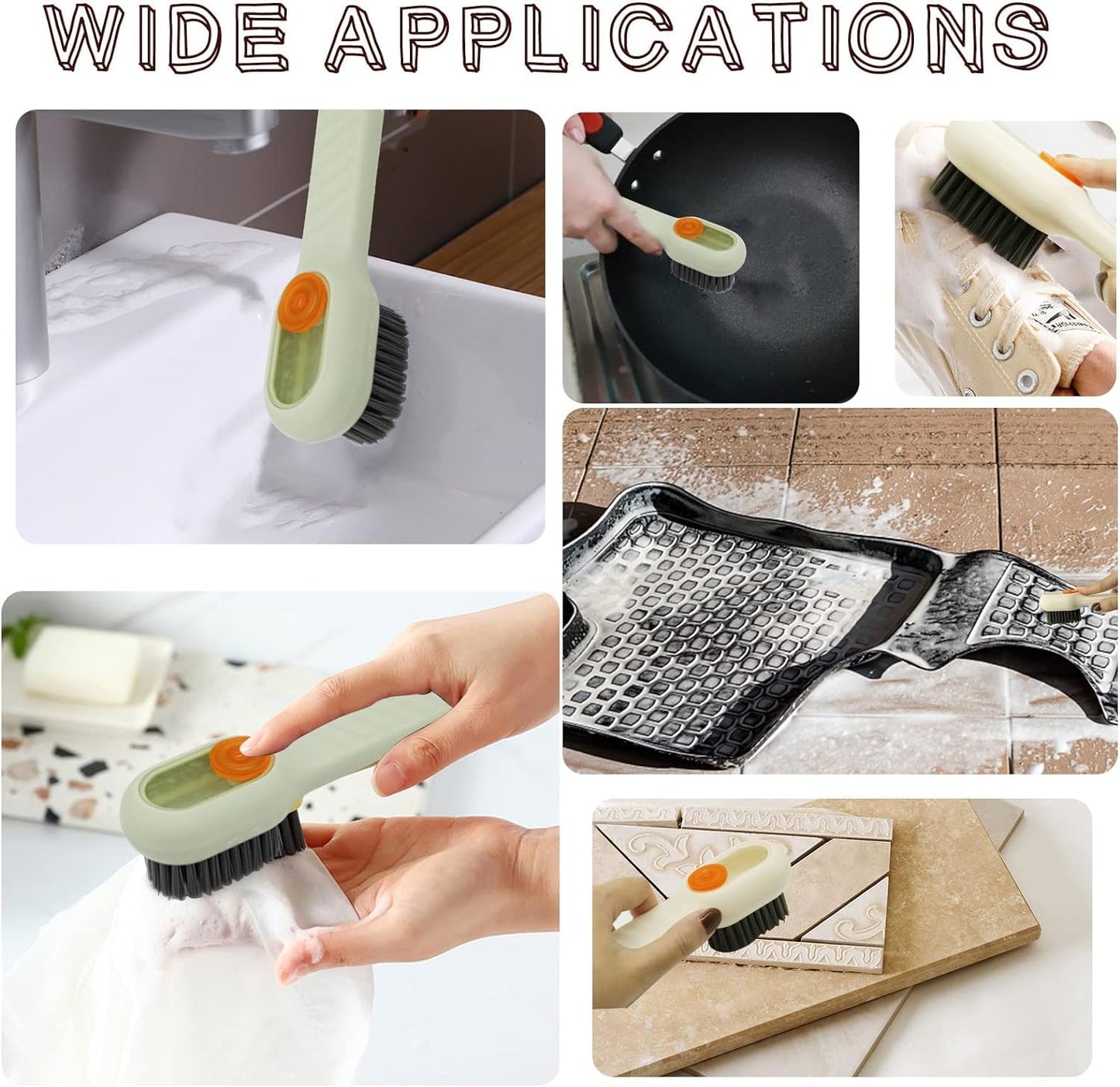 Estoy Shoe Brush Shoes Scrubbing Cleaning Brush Cleaning Boot Brush with Liquid Box Clothing Brush Cleaning Tool Multifunctional Cleaning Laundry Brush 1PCS