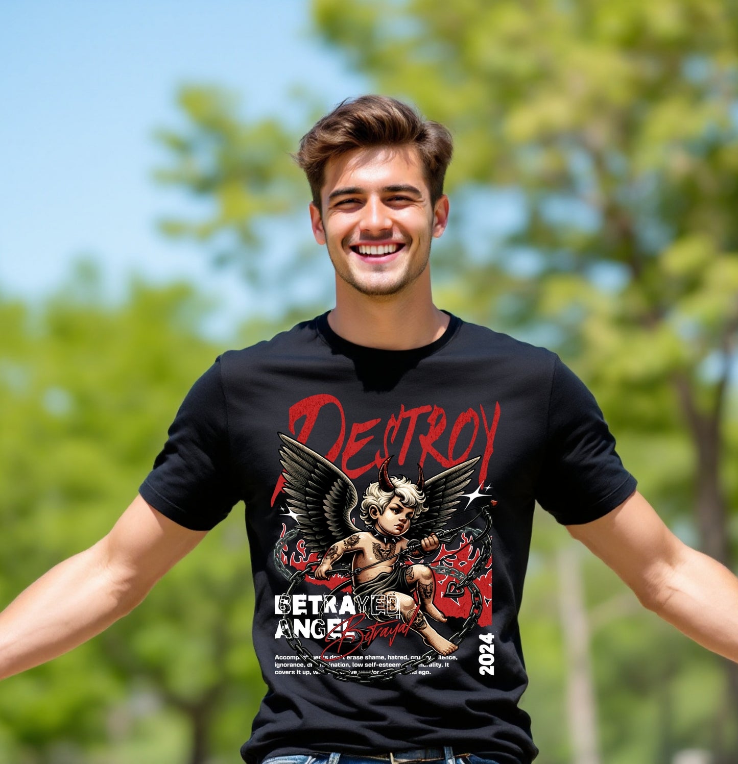 Betrayed Angel “Destroy” T-Shirt – Dark Streetwear Edition (2024)