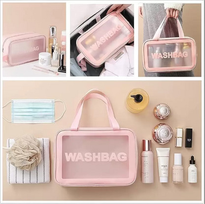 Transparent Waterproof Cosmetic 3 Pcs Wash Bag (Multicolor) – Travel Makeup & Toiletry Organizer