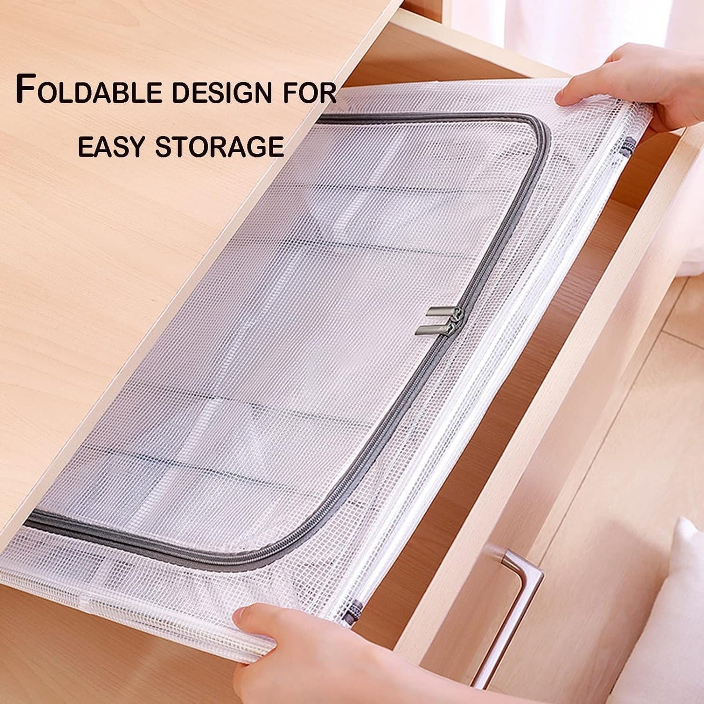 66 litre  Foldable Transparent Storage Box with Dual Zippers