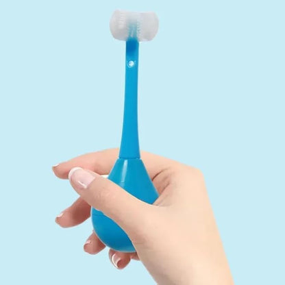 Estoy Kid Three Sides Soft Silicone Brush Head Manual Toothbrush, Cute Cartoon Creative Soft Toothbrush Suitable For Aged 2-12, Childrens Cleaning Toothbrush 1Pcs,Multicolour